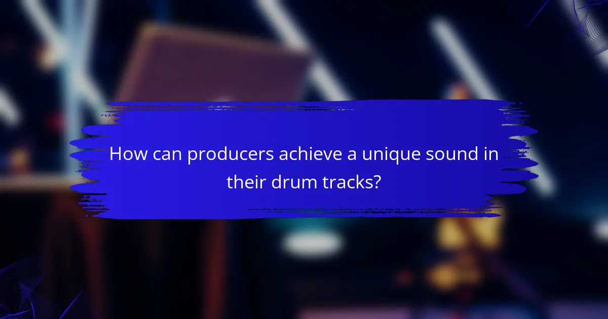 How can producers achieve a unique sound in their drum tracks?