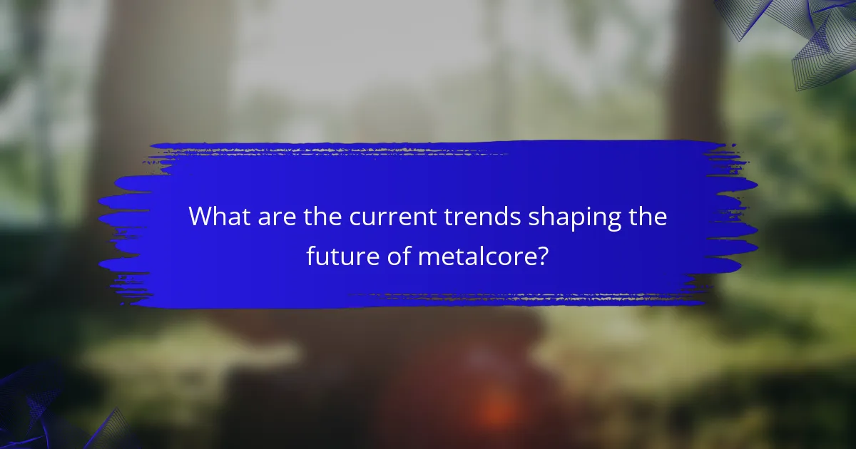 What are the current trends shaping the future of metalcore?