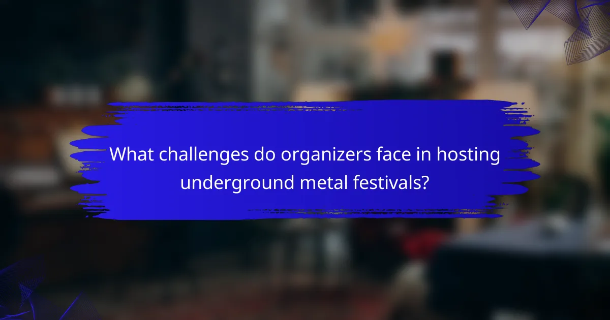 What challenges do organizers face in hosting underground metal festivals?